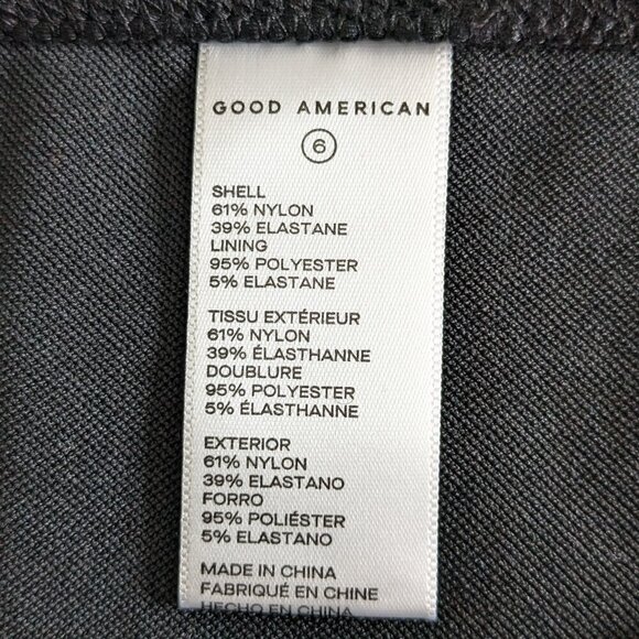 Good American Crop Swim Shirt Size 3XL Black Ruched-front Short Sleeve Top NWT - Picture 4 of 13